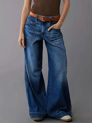 Jean taille haute jambes larges style vintage décontracté pantalon streetwear ample - milanoo.com - Modalova