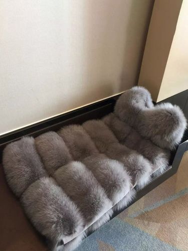 Gilet sans manches en fausse fourrure de renard gris foncé chaud et chaud en hiver - milanoo.com - Modalova