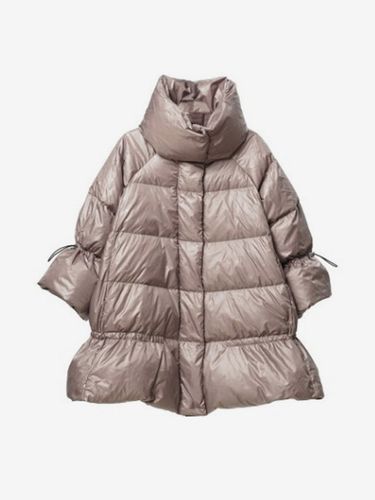 Doudoune Matelassée Brillante Col Montant Coupe Midi Vêtements d'extérieur - milanoo.com - Modalova