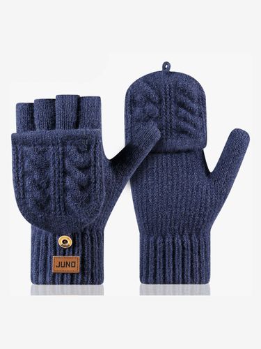 Gantss en maille torsadée à rabat sans doigts compatibles avec écrans tactiles accessoires d'hiver - milanoo.com - Modalova
