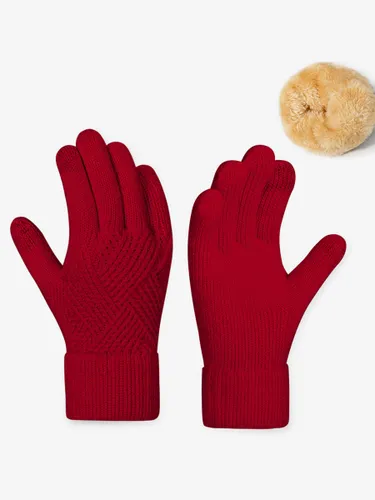 Gantss en maille losanges tactiles chauds et couvrants pour l'hiver accessoires pour les doigts - milanoo.com - Modalova