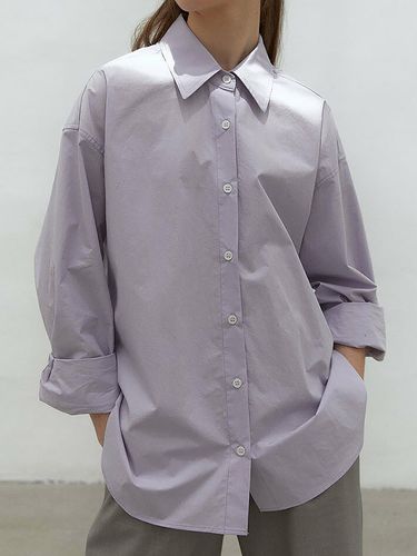Chemisier à revers simple boutonnage ample long oversize décontracté minimaliste - milanoo.com - Modalova