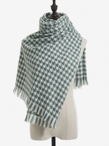 Écharpe pied-de-poule en faux cachemire à franges douce et confortable châle élégant et chaud idéal pour l'hiver - milanoo.com - Modalova