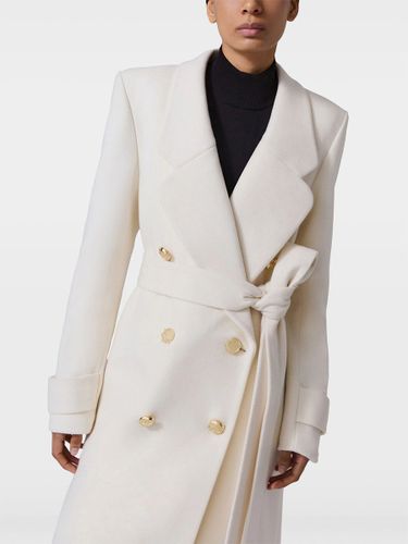 Manteau en laine blanche à larges revers croisé ceinturé manches longues - milanoo.com - Modalova