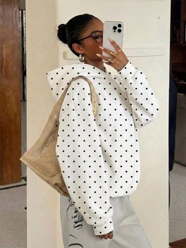Sweat à capuche à pois style streetwear décontracté et confortable - milanoo.com - Modalova