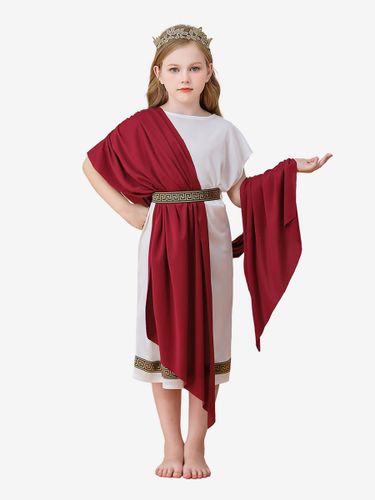 Costume de déesse grecque pour enfants robe toge costume romain couronne dorée Jésus de la Nativité costume de Joseph pour cosplay de filles - milanoo.com - Modalova