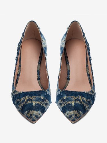 Escarpins décontractés à talons hauts en denim bout pointu - milanoo.com - Modalova