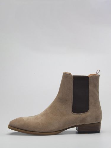 Bottines Chelsea en daim bout rond plates - milanoo.com - Modalova