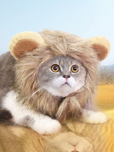 Chapeau pour animaux de compagnie à crinière de lion coiffe transformable en lion amusante pour chats et chiens accessoire de déguisement mignon po - milanoo.com - Modalova