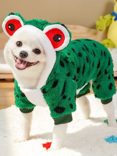 Combinaison grenouille pour animaux de compagnie costume de grenouille verte amusant pour chiens tenue chaude et moelleuse pour petits chiens - milanoo.com - Modalova