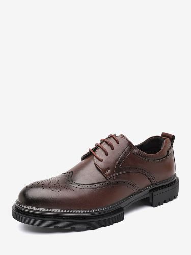 Chaussures Oxfords bout rond style brogue à lacets habillées - milanoo.com - Modalova