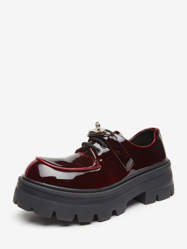 Chaussures décontractéess bordeaux à plateforme bout rond et lacets - milanoo.com - Modalova
