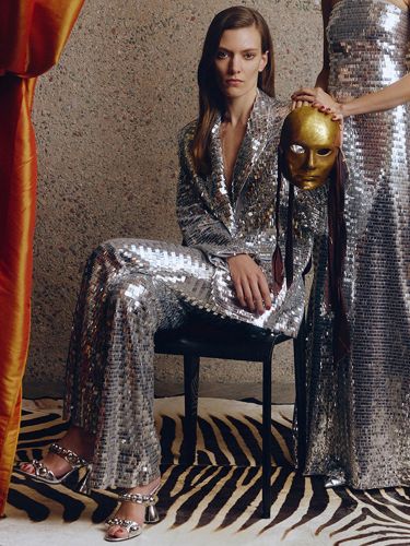 Ensemble blazer à sequins és pantalon et tenue décontractée disco - milanoo.com - Modalova