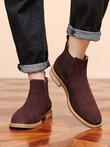 Bottines Chelseas bout rond à enfiler style décontracté - milanoo.com - Modalova
