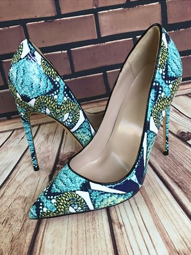 Escarpins bleus à bout pointu imprimés - milanoo.com - Modalova