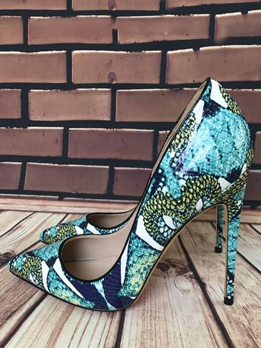 Escarpins bleus à bout pointu imprimés - milanoo.com - Modalova