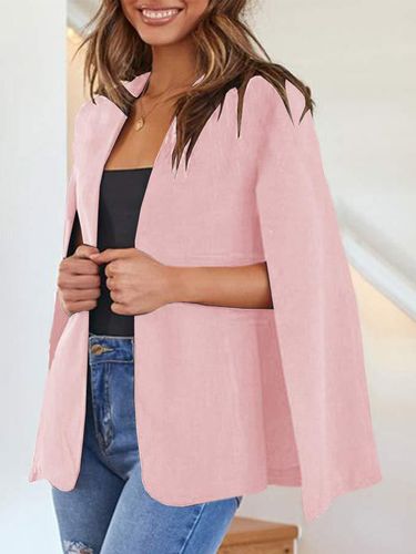 Blazer cape ouvert sur le devant veste cape sans manches à manches fendues gilet de tailleur décontracté pour le bureau' - milanoo.com - Modalova