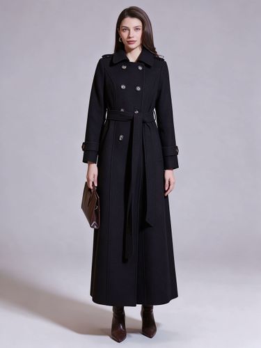 Manteau long croisé en laine chaud idéal pour l'hiver - milanoo.com - Modalova