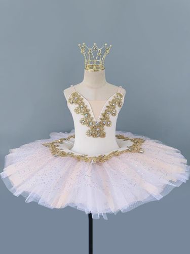 Costumes de danse classique saumon pour femmes et enfants robe-salopette ballerine avec application tunique vêtements de danse - milanoo.com - Modalova