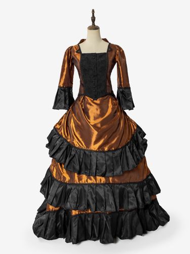 Ensemble de robe victorienne style vintage à volants et manches longues robe classique rétro - milanoo.com - Modalova
