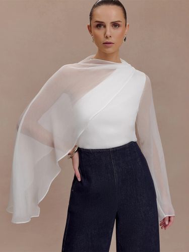 Chemisier asymétrique en mousseline à manches capes 2026 - milanoo.com - Modalova