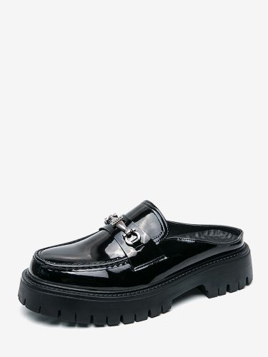 Mocassins mules s bout rond détails métalliques chaussures à enfiler - milanoo.com - Modalova