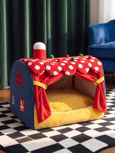 Hippopet Maison Champignon Lit pour Animaux de Compagnie Grotte Semi-Fermée et Chaude pour Chiens et Chats de 3 à 54 kg (Petits Moyens et Grands Ani - milanoo.com - Modalova