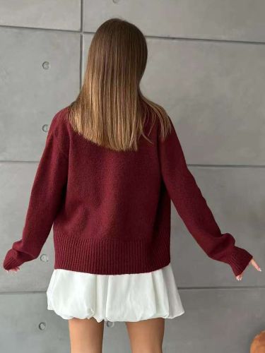 Pulls et gilets foncé en acrylique color block boutons manches longues col rond - milanoo.com - Modalova