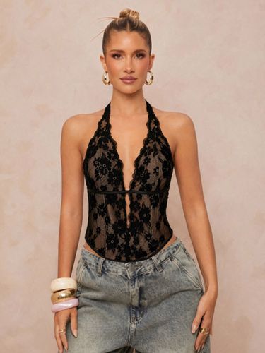 Débardeur à col en V et dos nu en dentelle chics - milanoo.com - Modalova