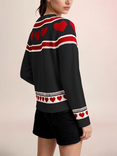Pulls et gilets en acrylique boutons color block manches longues col rond - milanoo.com - Modalova
