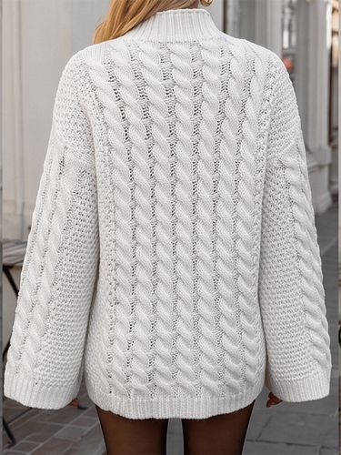 Pull kaki à col montant et manches longues en acrylique - milanoo.com - Modalova