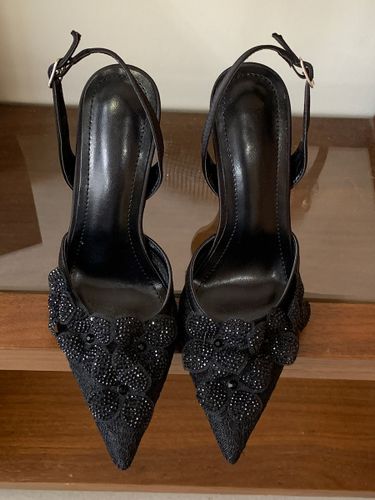 Escarpins noirs à talons aiguilles et strass bout pointu chaussures de soirée - milanoo.com - Modalova