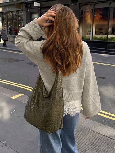 Pullss col rond manches longues en laine - milanoo.com - Modalova