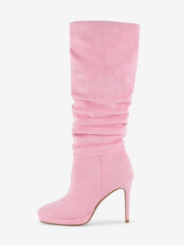 Bottes hautes en daim à bout pointu et talons hauts souples - milanoo.com - Modalova