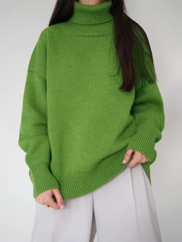 Pull oversize à col roulé manches longues maille ample - milanoo.com - Modalova