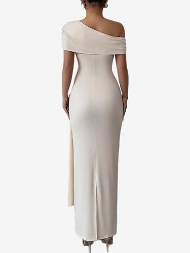 Robe de soirée asymétrique sirène maxi robe moulante fendue à la taille taille froncée - milanoo.com - Modalova