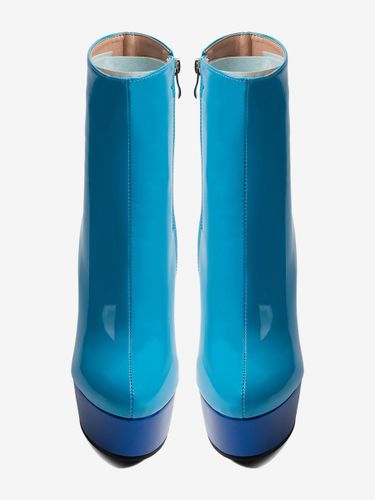 Bottines compensées bleues à plateforme et bout rond - milanoo.com - Modalova