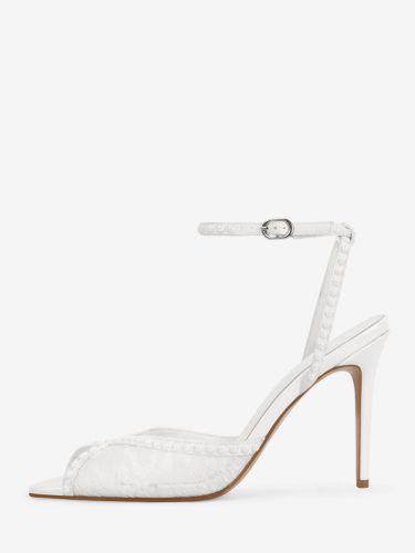 Sandales à talons hauts en dentelle bout ouvert bride cheville perlée chaussures de soirée - milanoo.com - Modalova