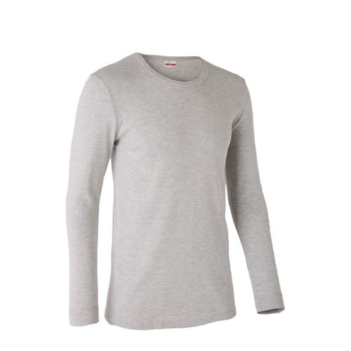 Tee-shirt manches longues col rond en mailles gris chiné - Damart - Modalova