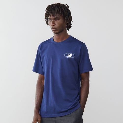 Tee Shirt Oval Logo Marine/blanc - New Balance - Modalova