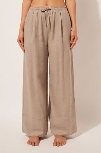 Linen and Viscose Palazzo Pants Woman Size L - Calzedonia - Modalova