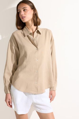 Cropped Linen and Viscose Shirt Woman Size S - Calzedonia - Modalova