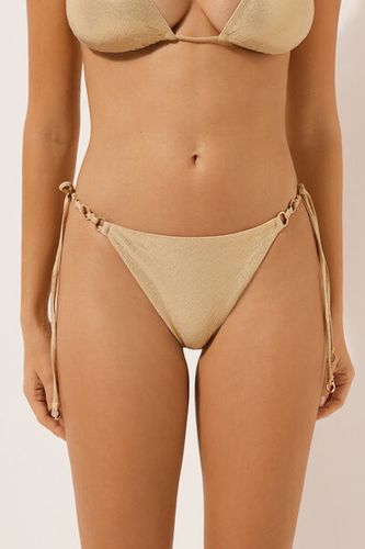 Tied Brazilian Swimsuit Bottoms Gold Waves Woman Size L - Calzedonia - Modalova