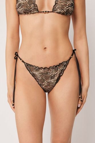 Brazilian String Swimsuit Bottom Doll Zebra Woman Size L - Calzedonia - Modalova