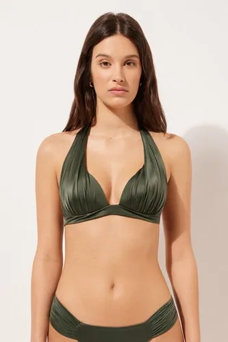 Shiny Satin Graduated Padding Triangle Swimsuit Top Woman Size 2 - Calzedonia - Modalova