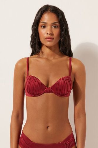 Shiny Satin Padded Push-Up Bikini Top Woman Size 1 - Calzedonia - Modalova