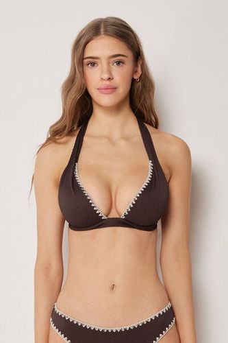 Padded Triangle Swimsuit Top Bicolor Embroidery Woman Size 5 - Calzedonia - Modalova