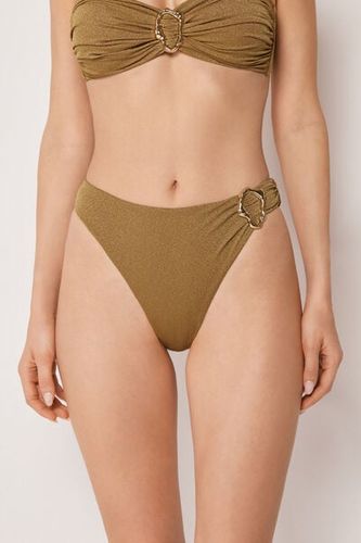 High-Waisted Brazilian Swimsuit Bottom Sophisticated Shine Woman Size L - Calzedonia - Modalova