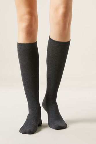 Tall Satin Cotton Socks Woman Size TU - Calzedonia - Modalova