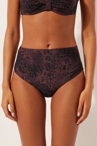 High-Waist Bikini Bottom Dark Animalier Woman Size XXL - Calzedonia - Modalova